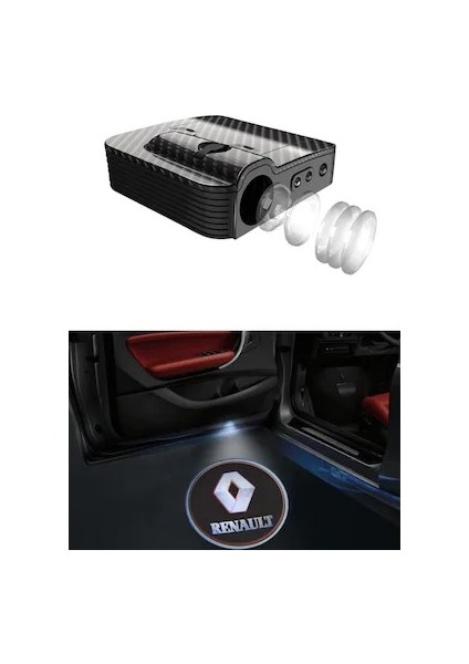 Renault Kapı Altı Logo Lamba Pilli Sensörlü Kolay Montaj