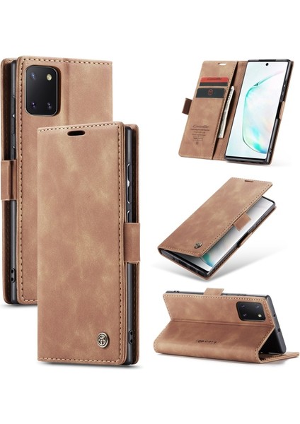 Caseme 013 Serisi Deri Galaxy A81 Için Kılıf / Note 10 Lite - Kahverengi (Yurt Dışından)
