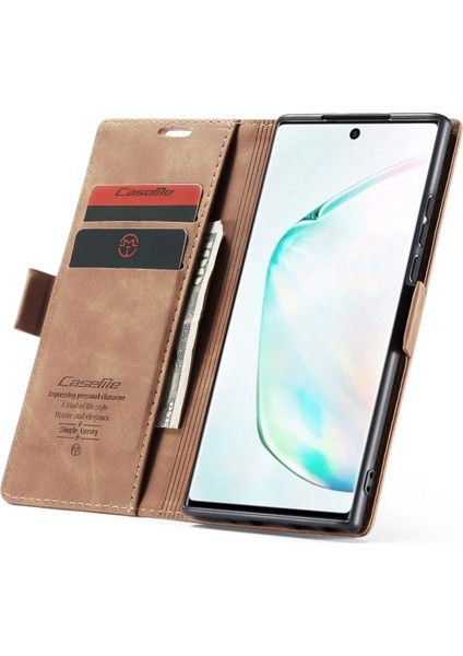 Caseme 013 Serisi Deri Galaxy A81 Için Kılıf / Note 10 Lite - Kahverengi (Yurt Dışından)