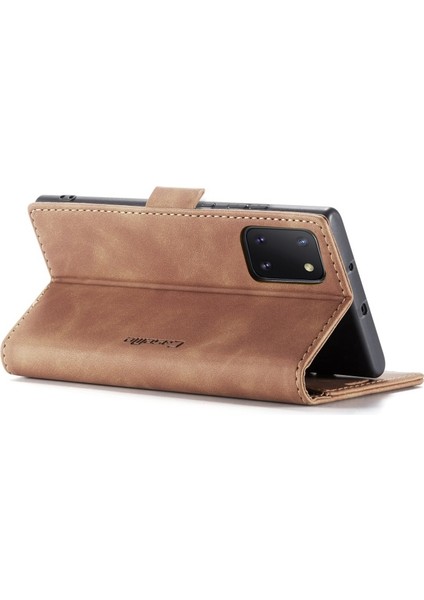 Caseme 013 Serisi Deri Galaxy A81 Için Kılıf / Note 10 Lite - Kahverengi (Yurt Dışından)
