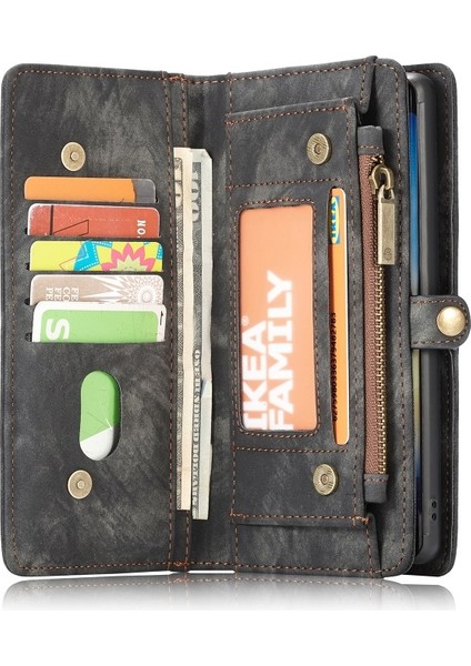Caseme Çok Fonksiyonlu 2-In-1 Cüzdan Tpu + Galaxy Note 10 Için Deri Telefon Muhafazası / Note 10 5g - Siyah (Yurt Dışından) modelleri