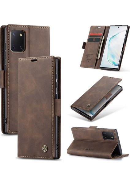 Caseme 013 Series Galaxy A81 Için Deri Kılıf / Note 10 Lite - Kahverengi (Yurt Dışından)