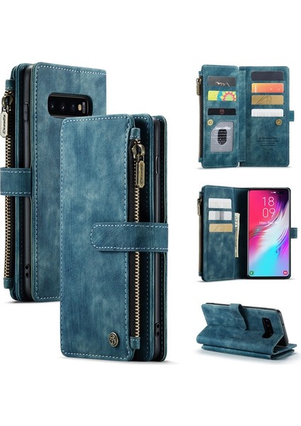 Caseme C30 Serisi Dayanıklı Standı Cüzdan Telefon Kılıfı ile 10 Kart Yuvaları Için Galaxy S10 Plus - Yeşil (Yurt Dışından) indirimleri