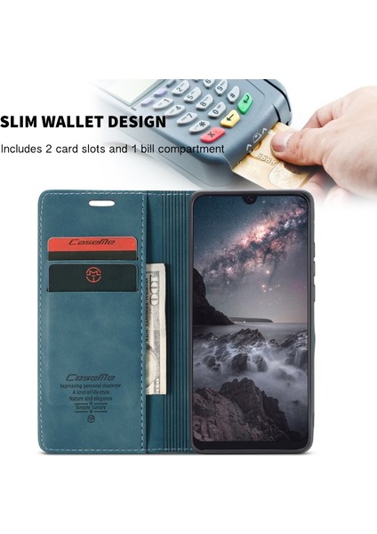 Caseme 013 Serisi Deri Cüzdan Telefon Kılıf Galaxy M20 - Mavi (Yurt Dışından) fiyatları