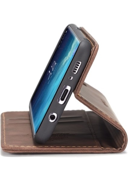 Caseme 013 Serisi Deri Cüzdan Standı Galaxy S8 Plus - Kahverengi (Yurt Dışından) fırsatları