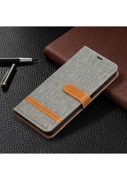 Kılıf Galaxy A32 Yüzey Cüzdan Deri Telefon Kılıf - Gri (Yurt Dışından)