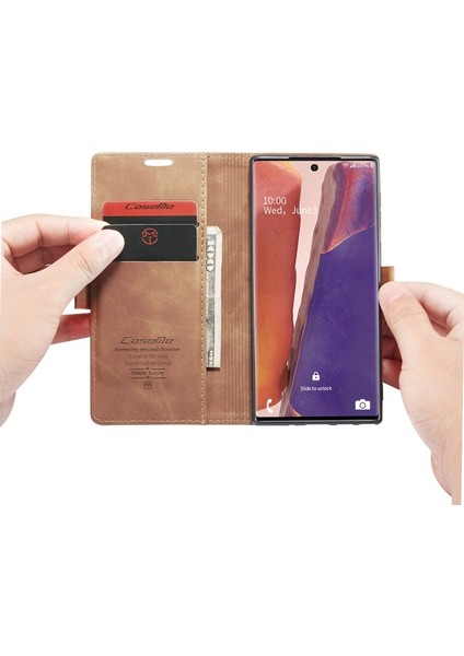 Caseme 013 Serisi Deri Cüzdan Kılıf Galaxy NOTE20 Ultra / NOTE20 Ultra 5g - Kahverengi (Yurt Dışından) fiyatları