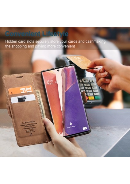 Caseme 013 Serisi Deri Cüzdan Kılıf Galaxy NOTE20 Ultra / NOTE20 Ultra 5g - Kahverengi (Yurt Dışından) fırsatları