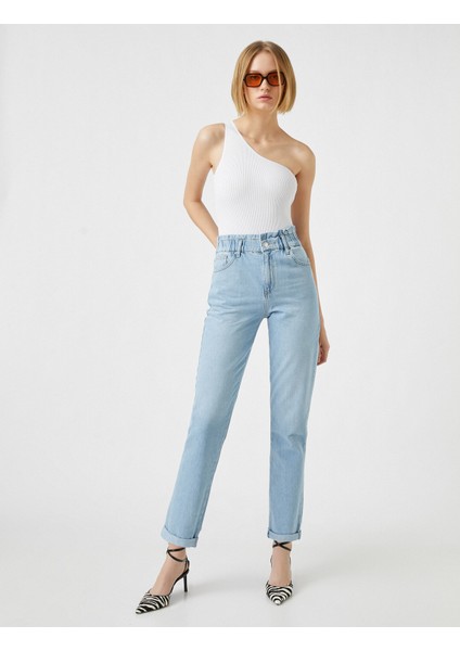 Yüksek Bel Kot Pantolon - Mom Jean