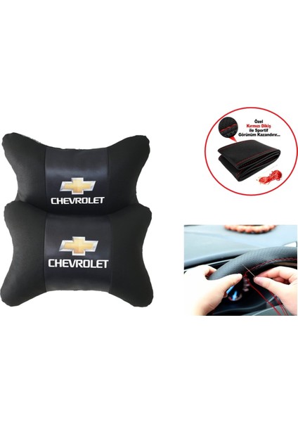 Chevrolet Captiva Uyumlu Direksiyon Kılıfı + 5d Ortopedik Oto Boyun Yastığı