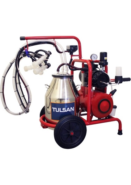 Klasik Tip Çift Koyun Sağım Kuru Pompa P. Krom Tek Güğüm 30 L Süt Sağım Makinesi