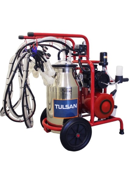 Klasik Tip Dört Koyun Sağım Yağlı Pompa Aleminyum Tek Güğüm 40 L Süt Sağım Makinesi