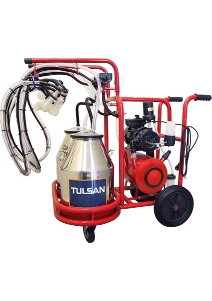Tulsandört Keçi Sağım Çift Güğüm Yağlı Pompa Aleminyum Çift Güğüm 30 L Süt Sağım Makinesi