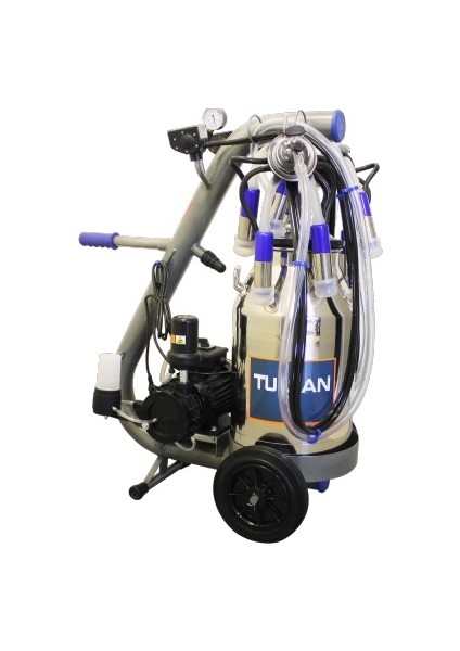 Tempo Tip Çift Inek Sağım Yağlı Pompa Paslanmaz Krom Tek Güğüm 40 L Süt Sağım Makinesi