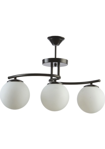 Linda Modern Kapalı Globe Camlı Üçlü Avize