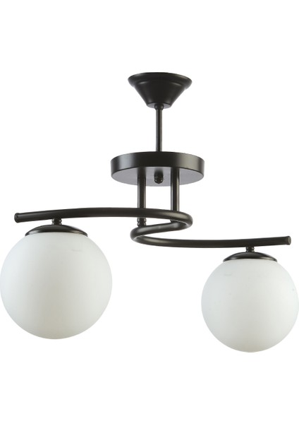 Linda Modern Kapalı Globe Camlı Ikili Avize