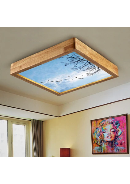 Wood Design World Ahşap Çerçeve Tavan LED Aydınlatma ( Yeni )