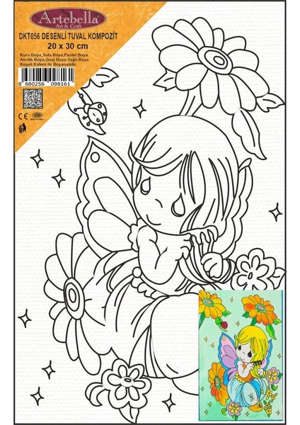 DKT056 Desenli Tuval Kompozit Boyama 20 x 30 cm