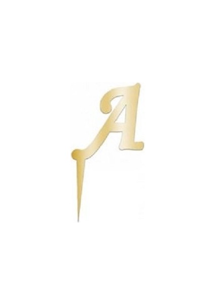 A Harfi Altın Pleksi Pasta Süsü 8 cm