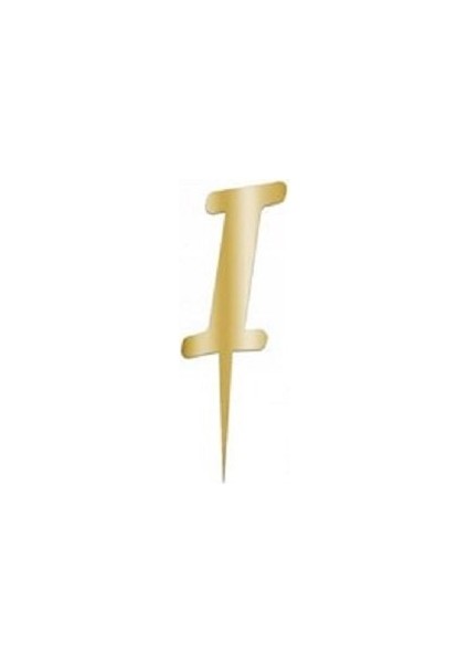 I Harfi Altın Pleksi Pasta Süsü 8 cm