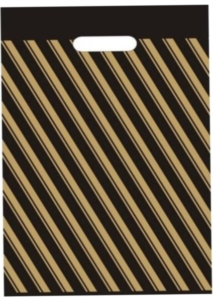 26*38 Siyah Çizgili Takviyeli Poşet 50 Li No: 2