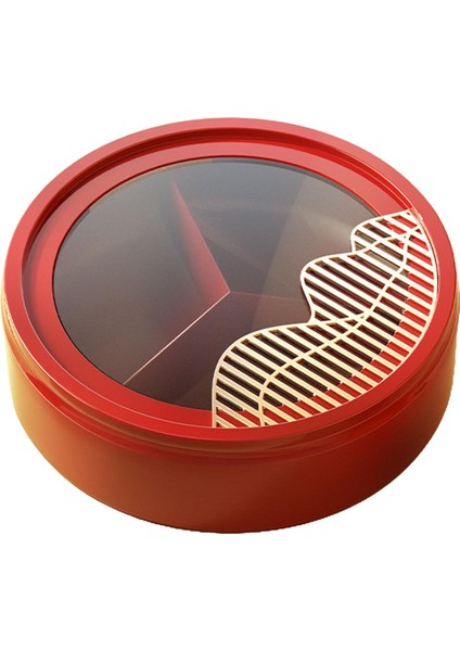 Kurutulmuş Meyve Tepsi Kuruyemiş Tepsi Şeker Kutusu Plaka Snacks Masa Dekor Kırmızı Yuvarlak 1 Katmanlı (Yurt Dışından)