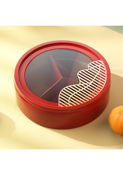 Kurutulmuş Meyve Tepsi Kuruyemiş Tepsi Şeker Kutusu Plaka Snacks Masa Dekor Kırmızı Yuvarlak 1 Katmanlı (Yurt Dışından) fiyatları