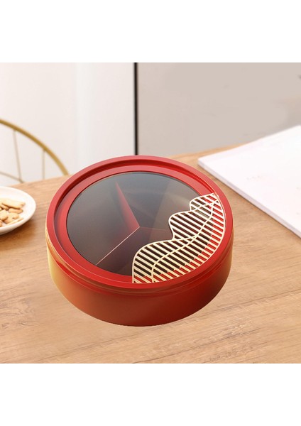 Kurutulmuş Meyve Tepsi Kuruyemiş Tepsi Şeker Kutusu Plaka Snacks Masa Dekor Kırmızı Yuvarlak 1 Katmanlı (Yurt Dışından) modelleri