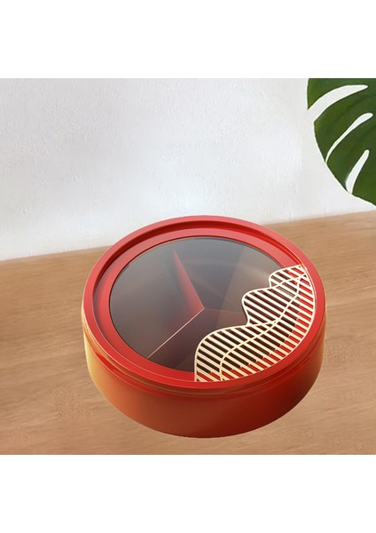 Kurutulmuş Meyve Tepsi Kuruyemiş Tepsi Şeker Kutusu Plaka Snacks Masa Dekor Kırmızı Yuvarlak 1 Katmanlı (Yurt Dışından) fırsatları