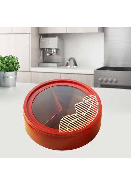 Kurutulmuş Meyve Tepsi Kuruyemiş Tepsi Şeker Kutusu Plaka Snacks Masa Dekor Kırmızı Yuvarlak 1 Katmanlı (Yurt Dışından) indirimleri