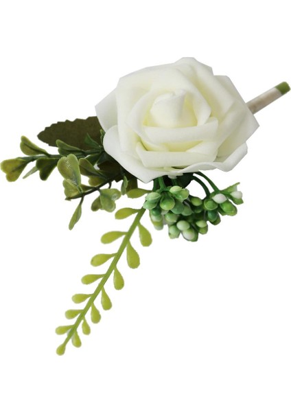 5x Gül Çiçek Broş Düğün Groom Groomsmen Gelin Için Boutonniere Corsage (Yurt Dışından) modelleri