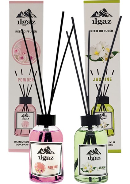 2x1 Powder + Jasmine Oda Kokusu 110ML Pudra + Yasemin Bambu Çubuklu Oda Kokusu Ortam Kokusu