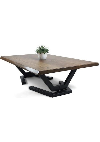 Doğal Ağaç Masif Hibrit Kütük Masa ve Sehpa 75 cm x 165 cm