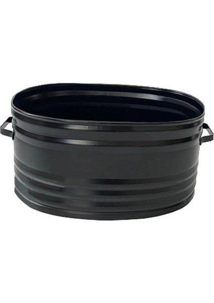 Oval Şömine Odunluk Siyah
