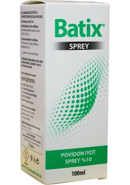 BATİX ANTİSEPTİK SPREY 100 ML