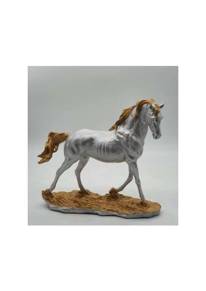 Dekoratif Yürüyen At Biblo Beyaz 29CM