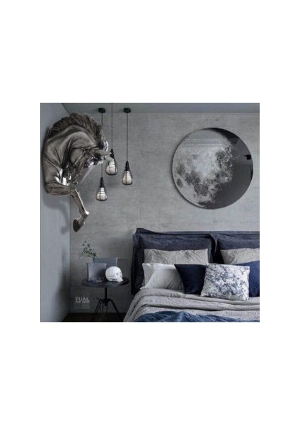 Dekoratif Duvar Dekorasyon At Kafası Gümüş (48X28CM) fiyatları