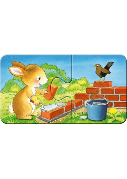 9x2 Parça Puzzle Inşaatçı Hayvanlar 030743