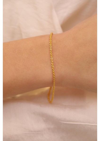 14 Ayar Altın Orta Kalın Halat Zincir Bileklik fiyatları