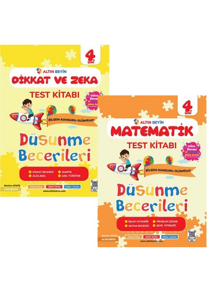 Altın Nokta Yayınevi 4. Sınıf Altın Beyin Matematik Test Kitabı ve Dikkat Zeka Test Kitabı