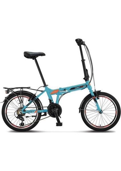 Ümit 2033 20 Foldıng Twenty One 21 Vites Shımano Katlanır Bisiklet (Turkuaz Turuncu)