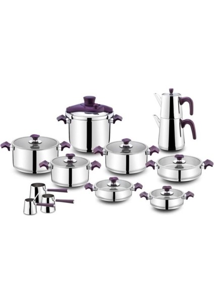 King Ideal Set Cam Kapak Mor 20 Parça