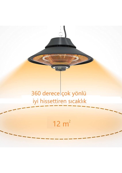 Elirg Light LED Işıklı Elektrikli Infrared Tavan Isıtıcısı