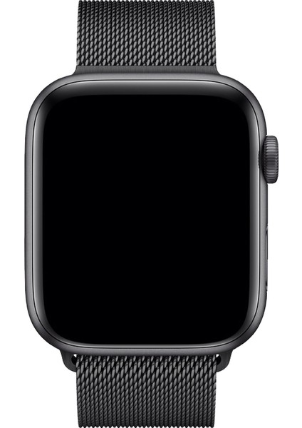 Apple Watch 1 2 3 4 5 6 7 Se Nike Uyumlu 42MM 44MM 45MM Metal Hasır Premium Loop Kordon Siyah