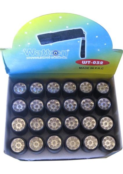 9 Ledli El Feneri Promosyon Ürünü Watton WT-032 Uzun Mesafe LED Net Işık Kaliteli Malzeme Av, Kamp,ev, Okul, Araba, Otel, Restorant