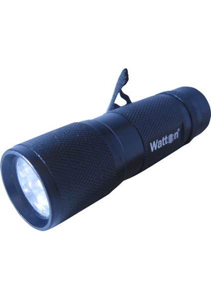 9 Ledli El Feneri Promosyon Ürünü Watton WT-032 Uzun Mesafe LED Net Işık Kaliteli Malzeme Av, Kamp,ev, Okul, Araba, Otel, Restorant