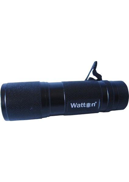 9 Ledli El Feneri Promosyon Ürünü Watton WT-032 Uzun Mesafe LED Net Işık Kaliteli Malzeme Av, Kamp,ev, Okul, Araba, Otel, Restorant