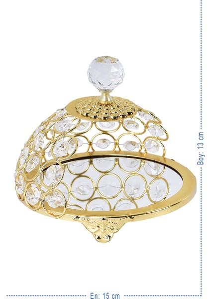 Hürrem Lüx Kristal Taşlı Aynalı Sunumluk D 15X13 fiyatları