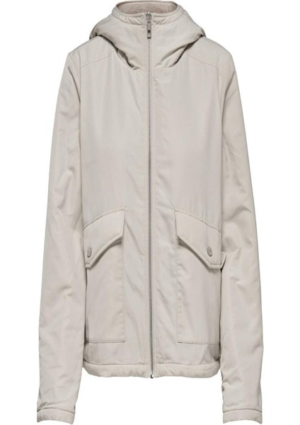 15208777 Tuylu ve Duz Cıft Taraflı Kapsonlu Mont Bej