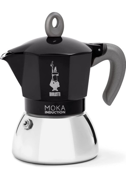 Indüksiyon Mokapot Siyah 4 Cup (Induction 4 Cup Black Moka Pot)